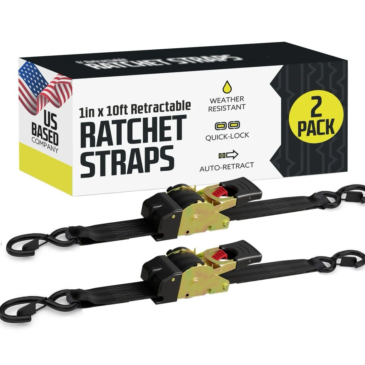 (🎄Christmas Hot Sale - 49% OFF) Retractable Ratchet Straps