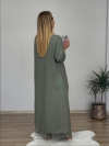 Linen Blend Crew Neck Long Sleeve Irregular Loose Top and Elastic Waist Floral Print Casual Pocket Set
