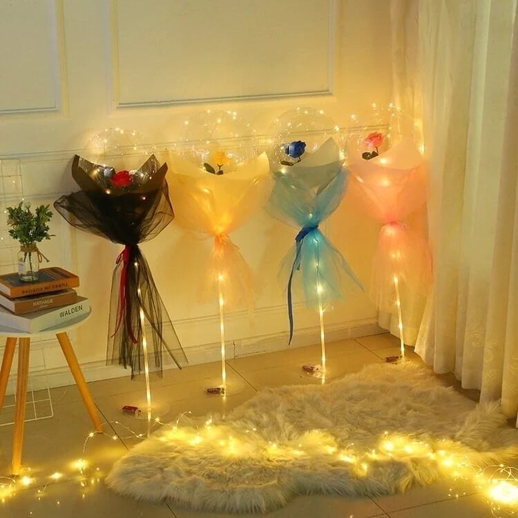 2023 New Year Limited Time Sale 70% OFF🎉LED Luminous Balloon Rose Bouquet🔥Buy 5 Get 20% OFF