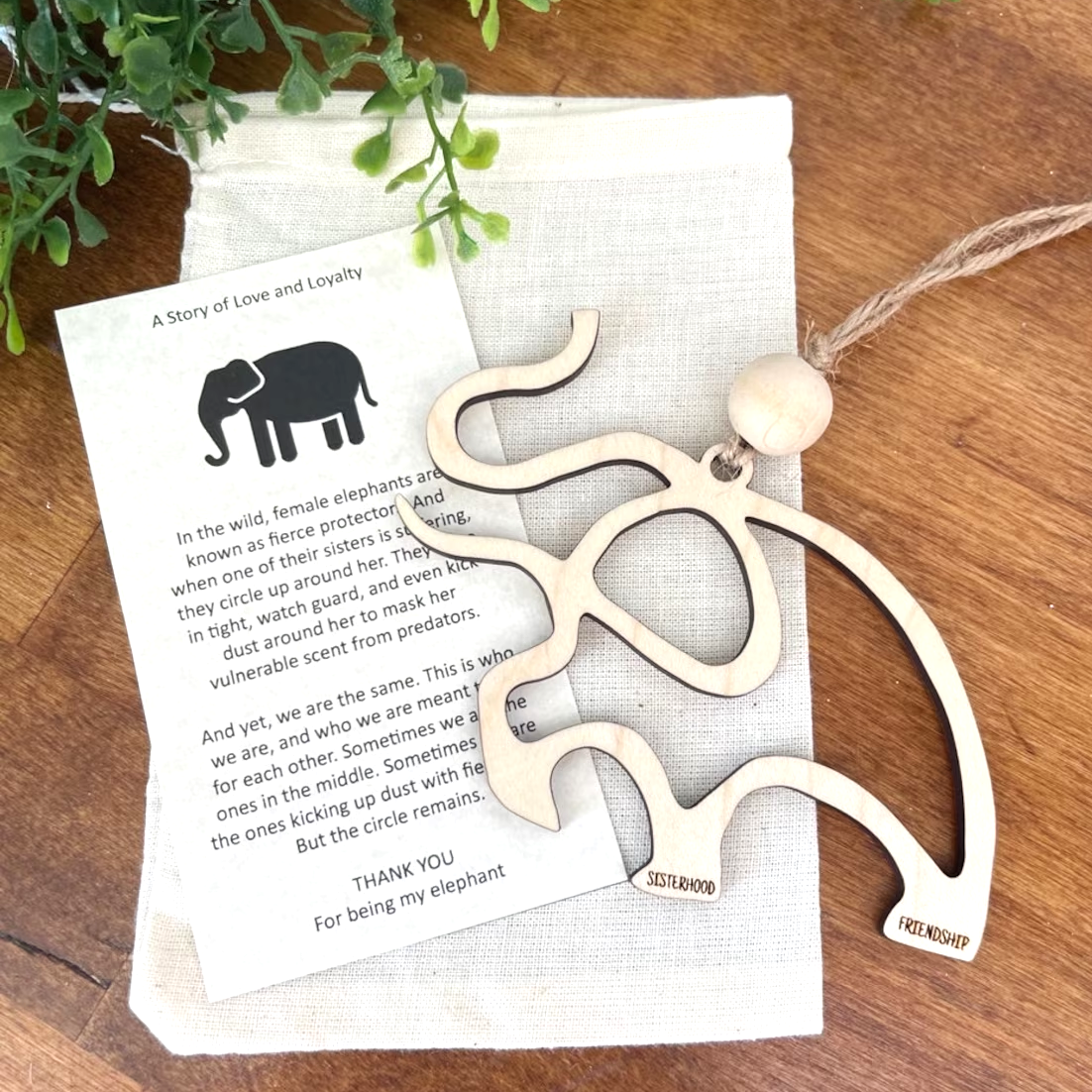 A story of love and loyalty Elephant ornament gift