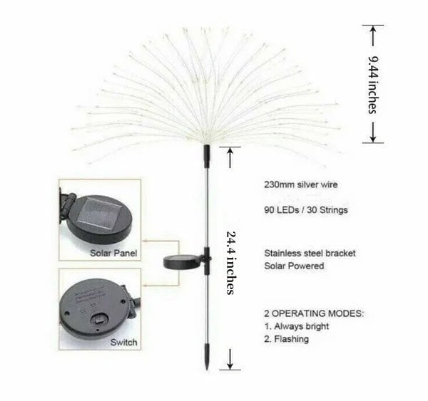 💥LAST DAY SALE 50% OFF💥Waterproof Solar Garden Fireworks Lamp