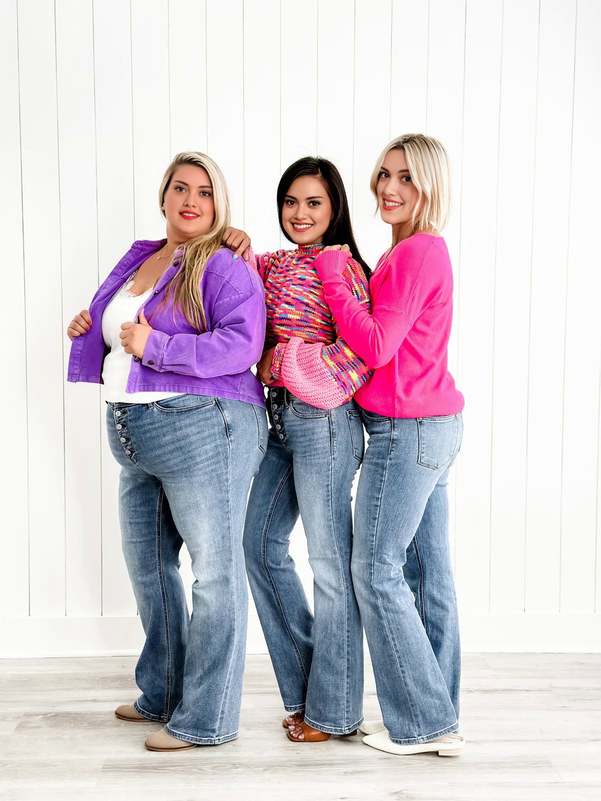 🔥Letzter Tag 49% RABATT💕Bootcut-Jeans mit mittelhohem Bund und Knopfleiste