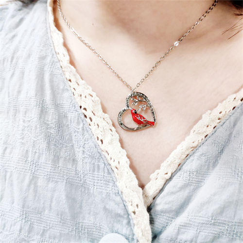 🎁Valentine's hot sale🔥-Cardinal Heart Pendant Necklace