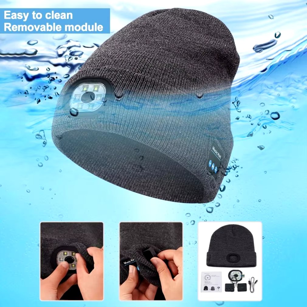 (🔥Black Friday Flash Sale - 49% OFF) Bluetooth Beanie with LED Headlight and Removable Speakers, 🔥Buy 2 GET FREE SHIPPING