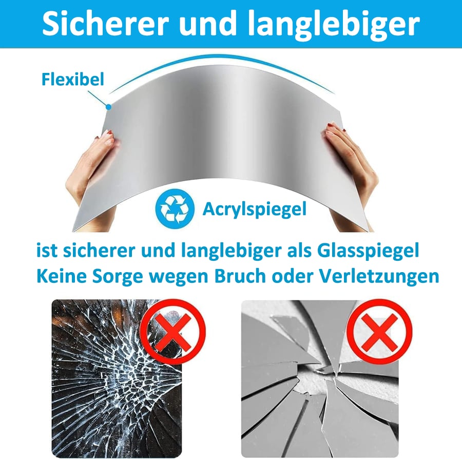 ✨Letzter Tag 49 % Rabatt🔥der nicht zerbricht – selbstklebende Spiegelfolien