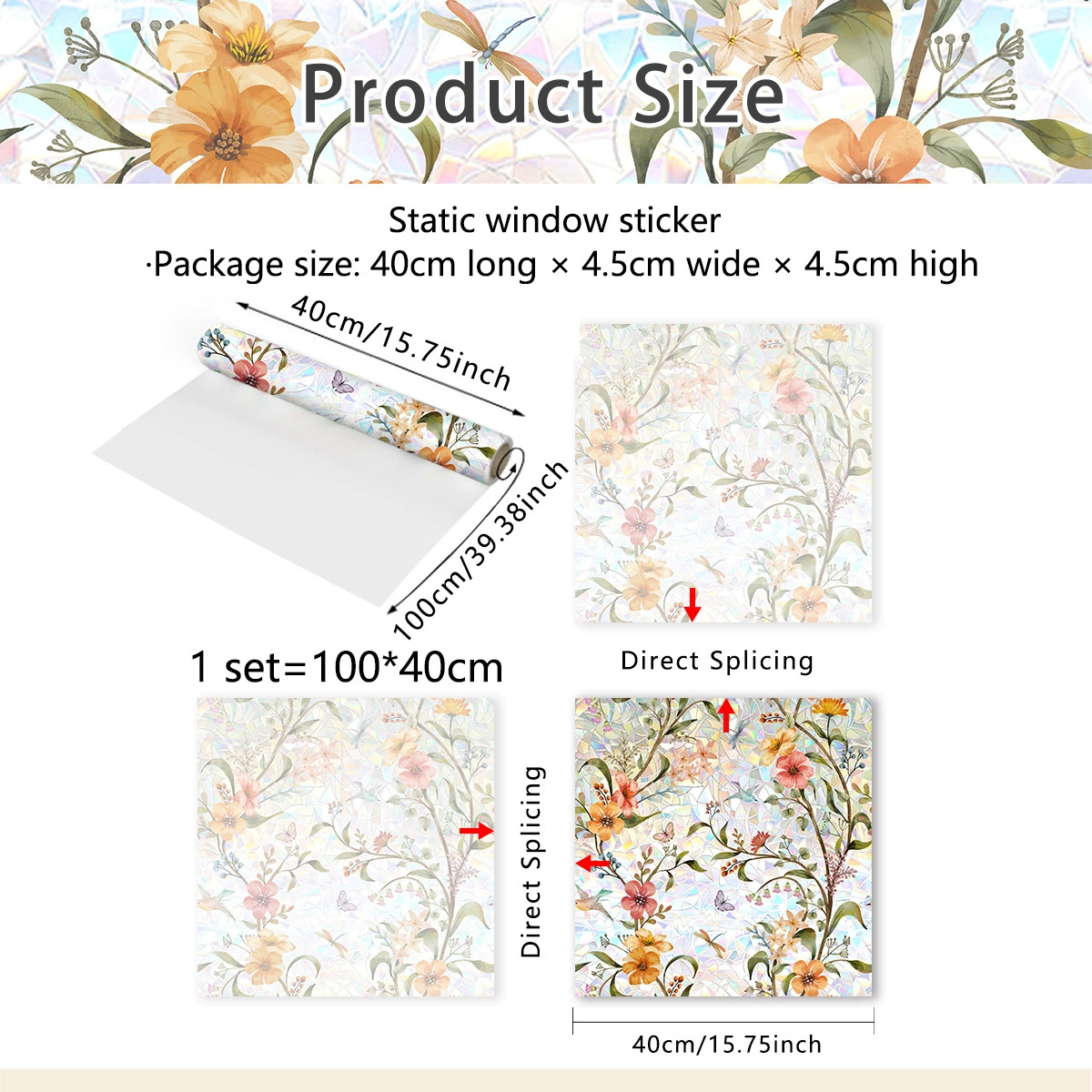 ✨LAST DAY 70% OFF - 💐Colorful Floral Bouquet Window Sticker🖼️(Cut to size freely)