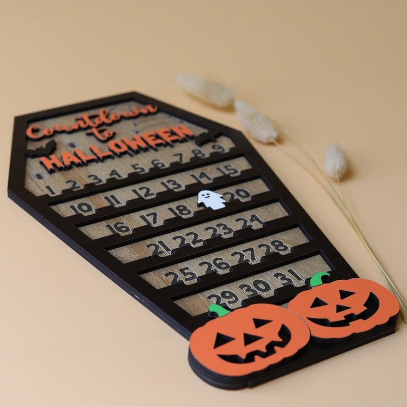 Countdown to Halloween Calendar With Moveable Ghost