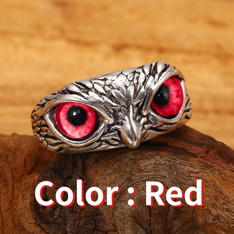 🔥LAST DAY 70% OFF🔥925 Sterling Silver Demon Eye Owl Ring Adjustable