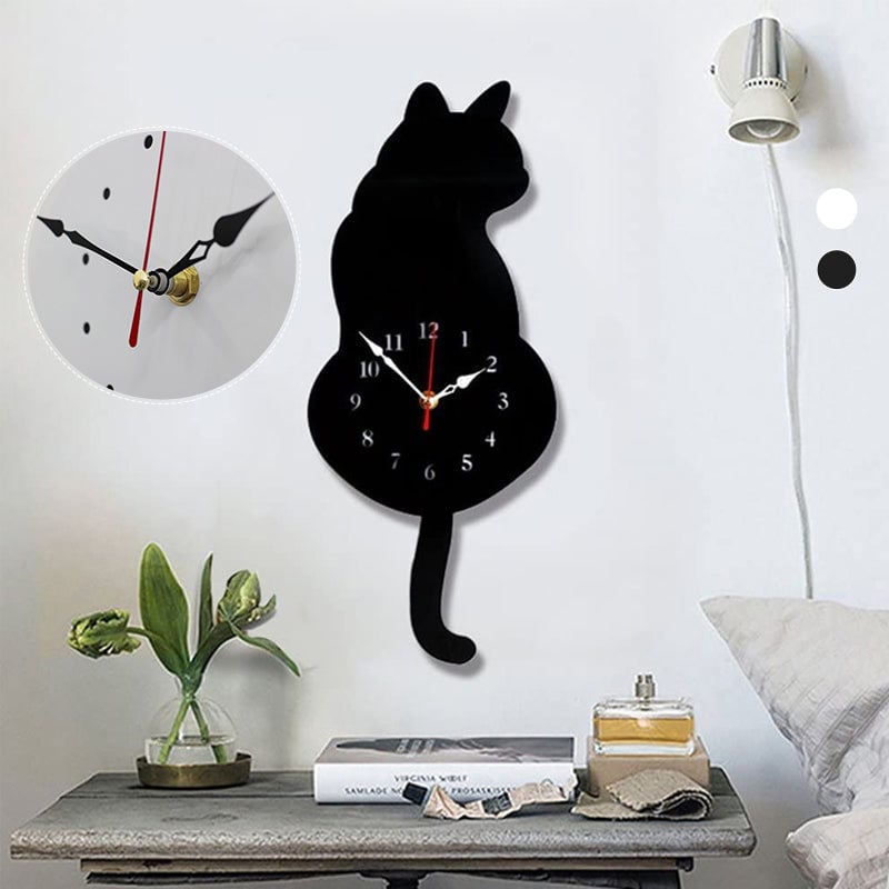 (❤️Early Christmas Sale-50% OFF❤️)Nordic Cat Wagging Tail Wall Clock