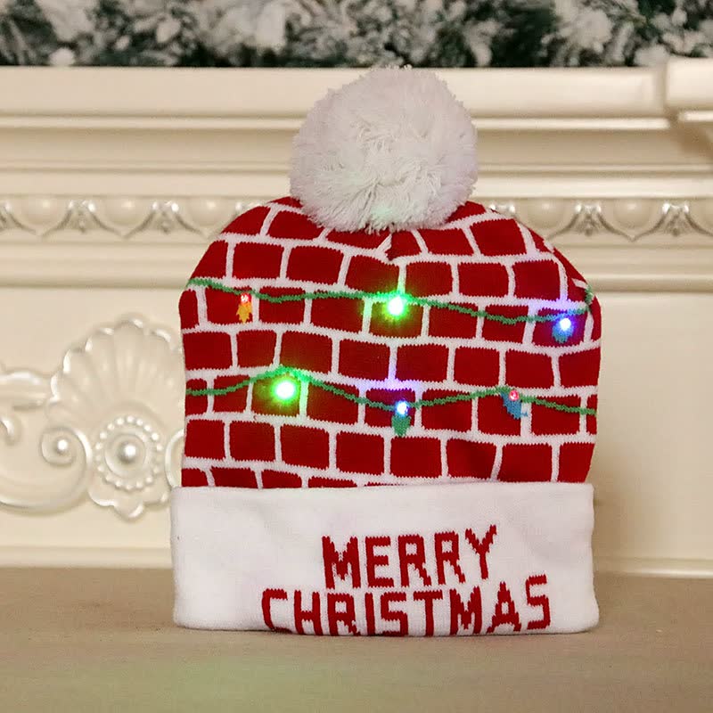 (🎄🎅 Christmas Early Special Offer -50% OFF) 🎅Christmas Colorful Glowing Knitted Hats, Buy 3 Free Shipping