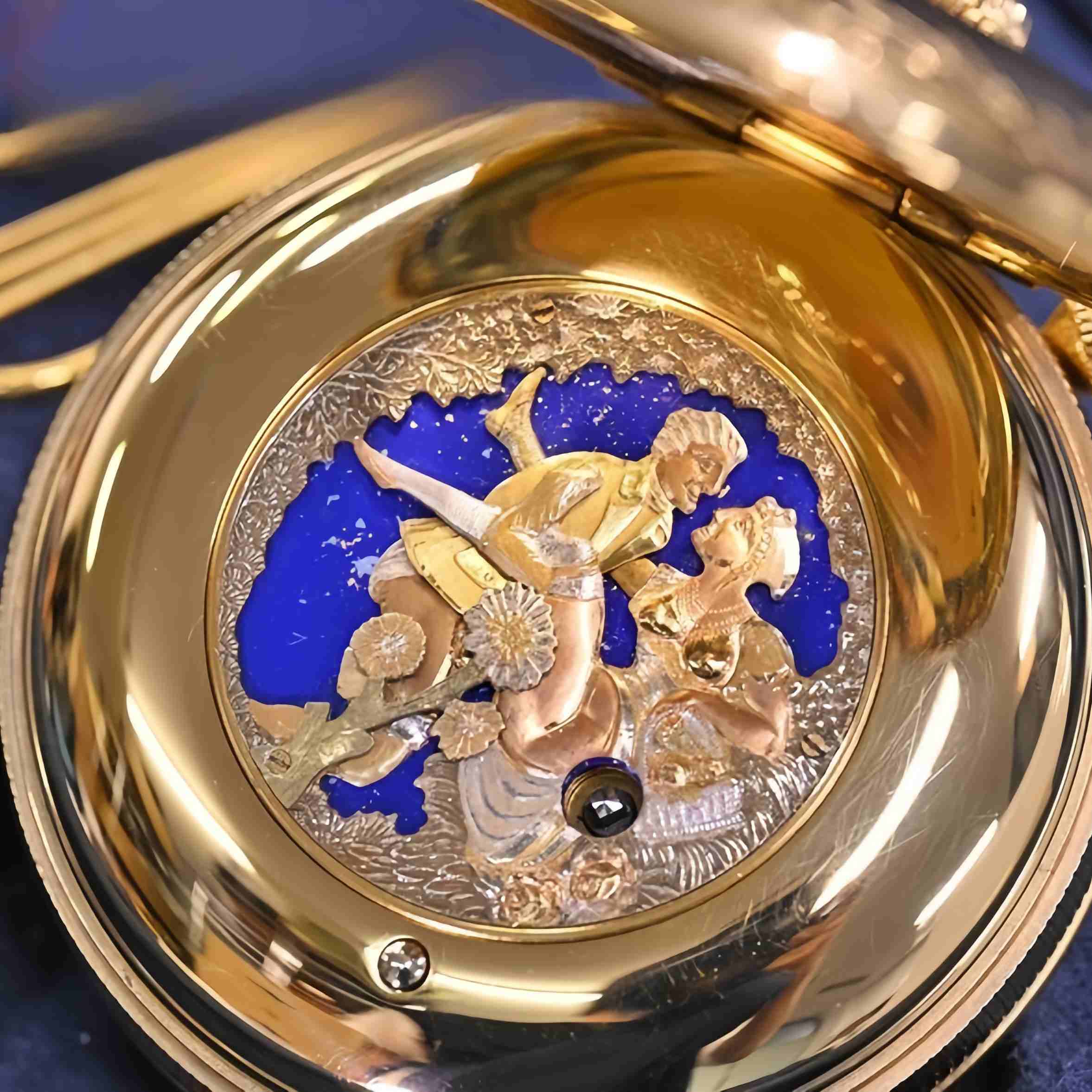 💥LAST DAY SALE 50% OFF💥Imperial Duke & Puppet Gold-plated Musical Automatic Open Pocket Watch