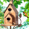 Handmade Metal Birdhouse Garden Stakes