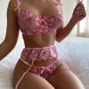 SHEMESIX Pink & Red Multi-Piece Lingerie Set