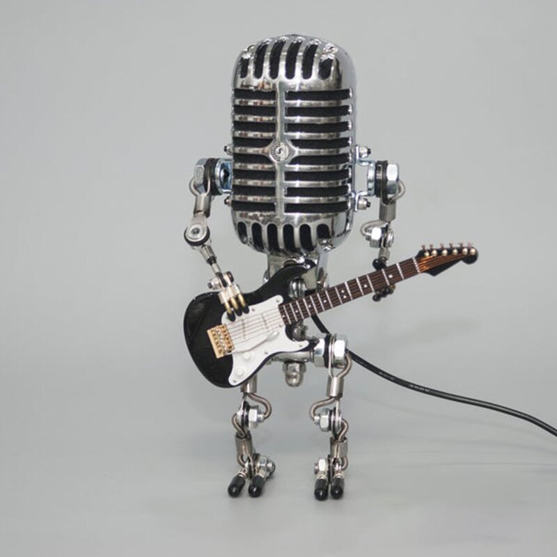 (🔥Last day promotion-49% OFF)Vintage Metal Microphone Robot Desk Lamp-BUY 2 FREE SHIPPING