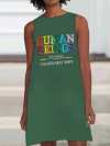 Retro Human Beings 100% Organic Colors May Vary Human Rights Equality Pride Print Sleeveless Dress