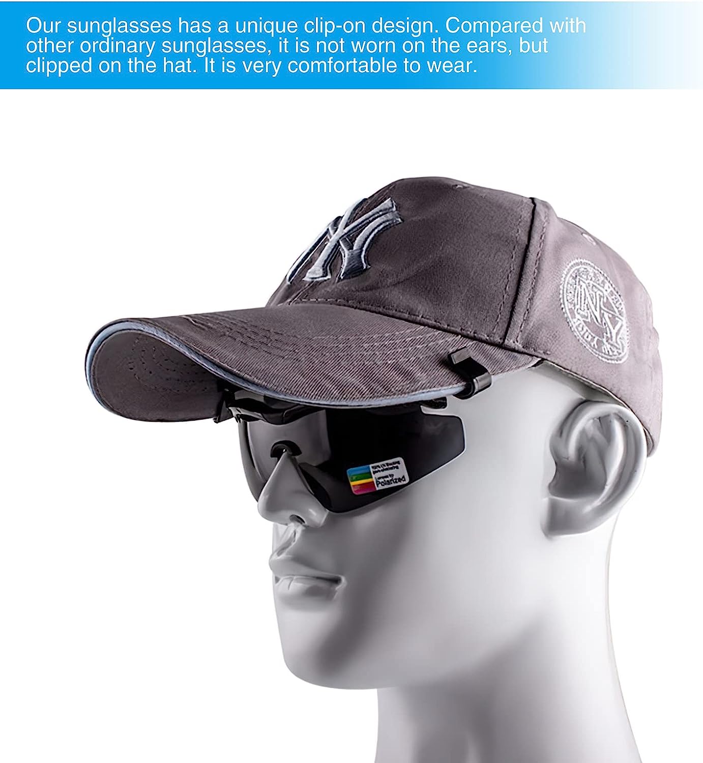 (Buy 2 Free Shipping)-Clip on Cap Polarized Sunglasses