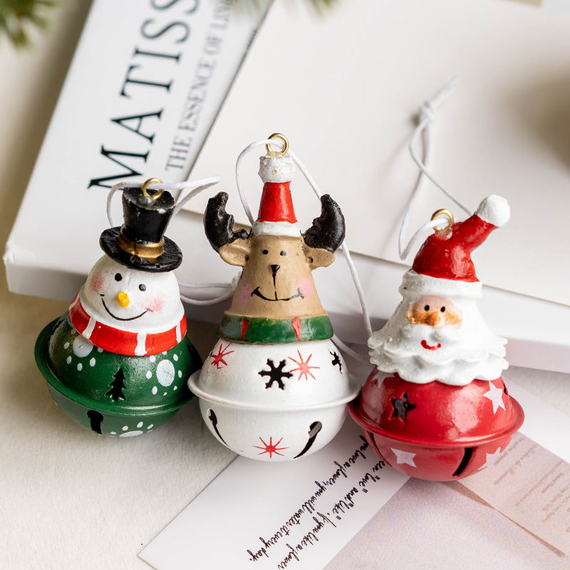 Iron Bell Painted Pendant Christmas Tree Decorations, Buy 3 Save 10%