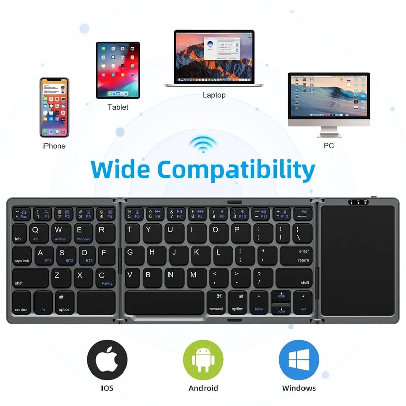 🔥Last Day 50% OFF🔥 - Foldable Bluetooth Keyboard with Touchpad