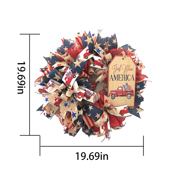 🔥Handmade God Bless America Patriotic Wreath