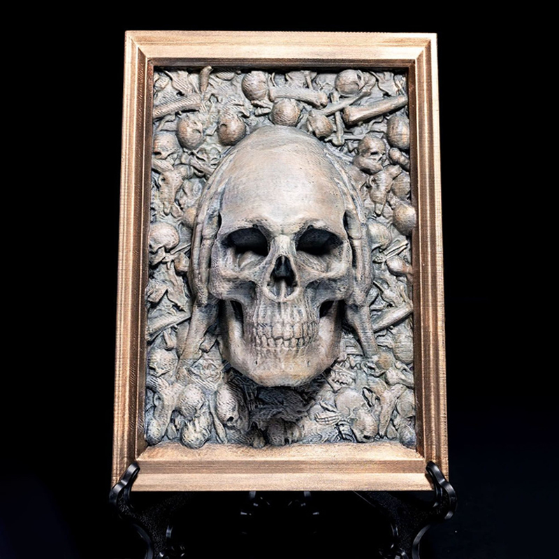 ☠ 3D Three Wise Skulls Picture Frame Decor