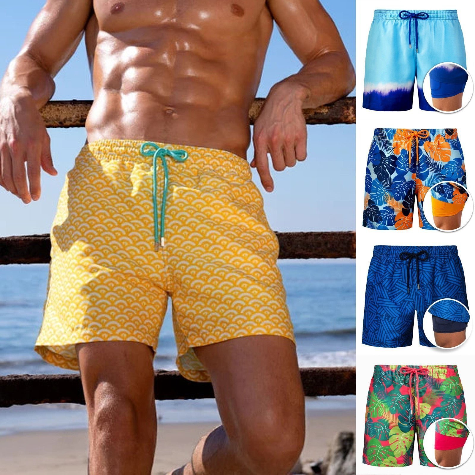 (💥Seasonal Discount - 50% OFF) Double layer beach pants-Super Comfort(Buy 2 Free Shipping)