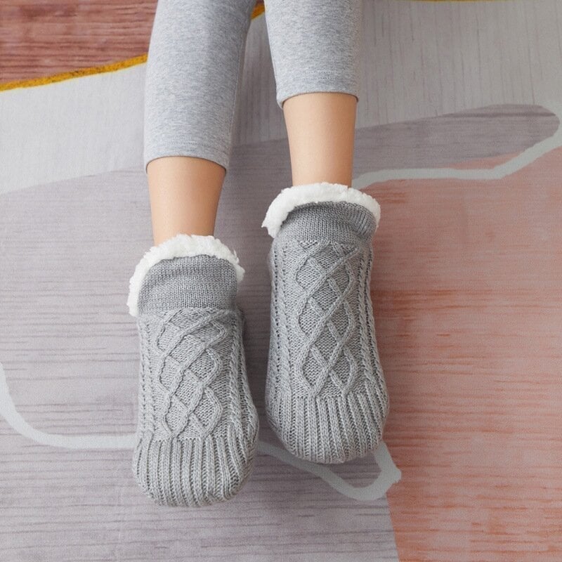 FleeceSox - Fleece-Lined Non-Slip Thermal Slippers Socks