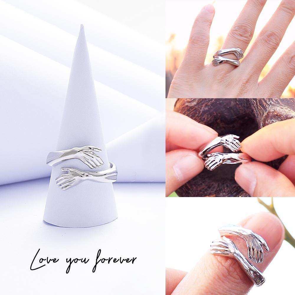 New-Couple Hug Ring Womens Day Gift Friends Mother Sister Girlfriend Gift