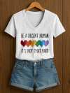 V-Neck Retro Women Be A Decent Human It's Not That Hard Print T-Shirt