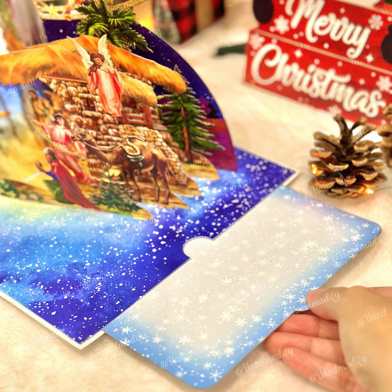 🎅Christmas Presale - 49% OFF🎄Handcrafted 3D Nativity Scene Christmas Scene Greeting Card