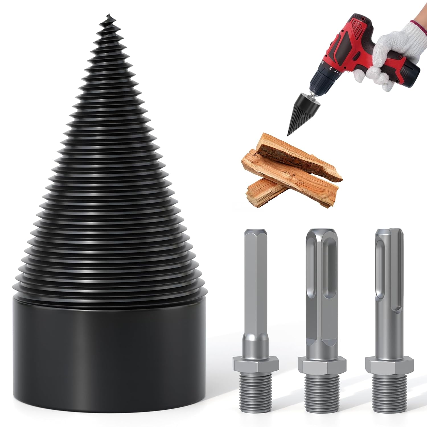 🎁TikTok Last Day Sale - 70% OFF🔥Wood Splitter Drill Bit with 3 Drilling Handles