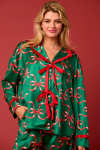 🎄TikTok Christmas Sale - 70% OFF🎉Green Christmas Pajama Set With Red Bow