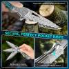 🐺 Damascus Pocket Knife – Handmade VG10 Steel with Abalone Shell Handle