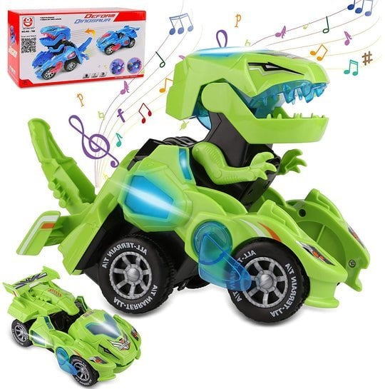 PERFECT GIFT FOR KIDS🎁 LED DINOSAUR TRANSFORMATION CAR TOY