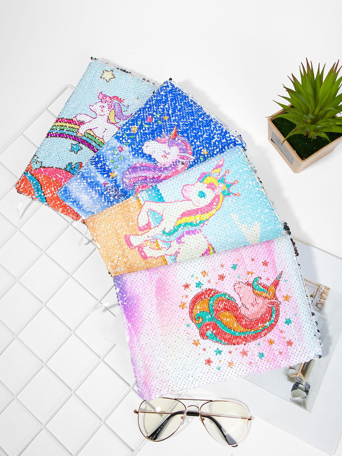 Unicorn Cover Sequin Notebook 1pack