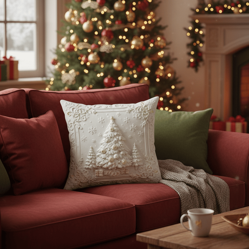 🎄 Soft Christmas Pillow Covers – 4-Piece Set for Cozy Holiday Vibes!