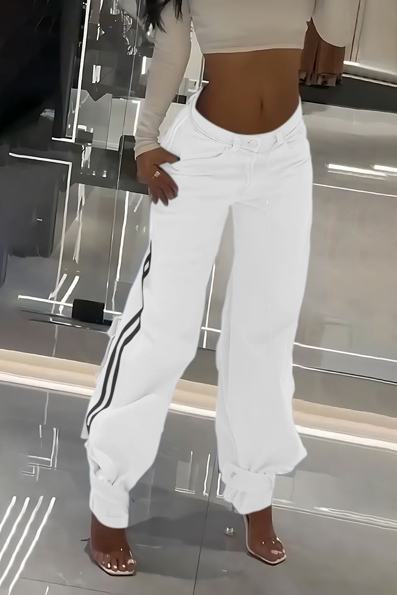 Women's Striped Casual Commuter Jeans