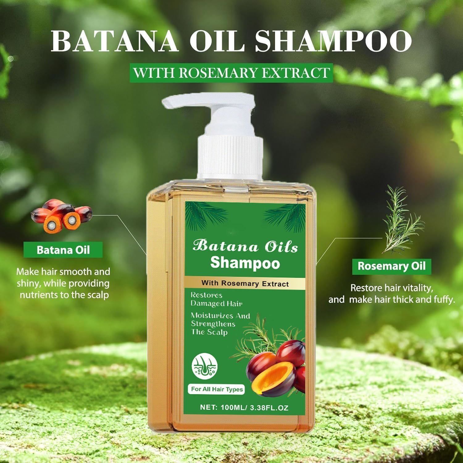 🎉Batanaöl-Shampoo mit Rosmarinextrakt