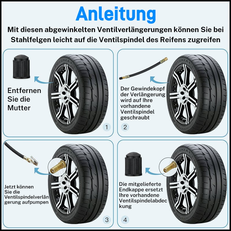 Preachtent™🔥Universelle flexible Reifenventilverlängerungen