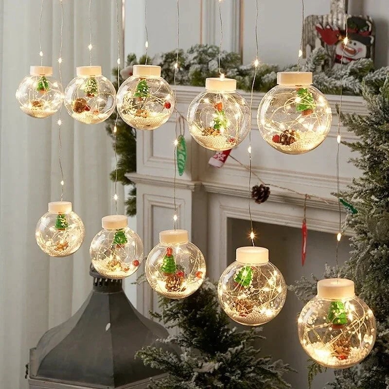 🎄Christmas Led Wishing Ball String Lights Decorations(10 Lights)