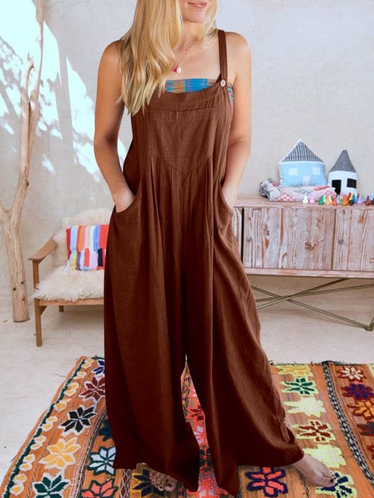 LAST DAY 70% OFF🔥-Plus Size Wide Leg Overalls Jumpsuit (Buy 2 Free Shipping)