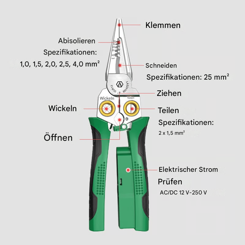 🔥Letzter Tag 50% RABATT -8-in-1-Multifunktions-Abisolierzange mit elektrischem Test
