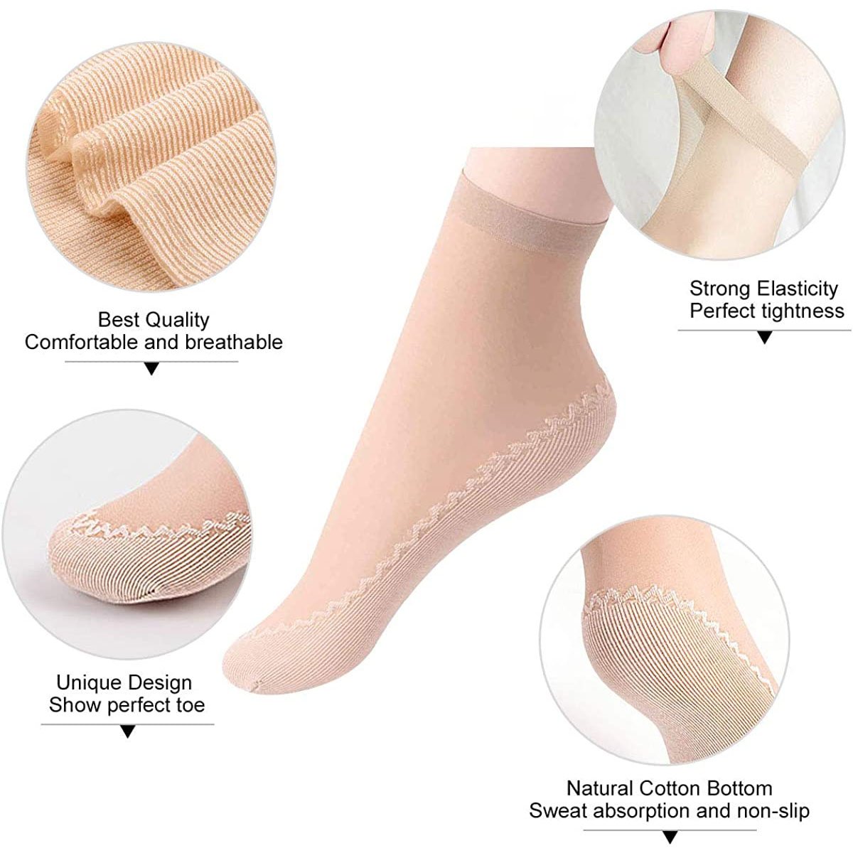 50% OFF- Silky Anti-Slip Cotton Socks(5 Pairs)- BUY 4 FREE SHIPPING