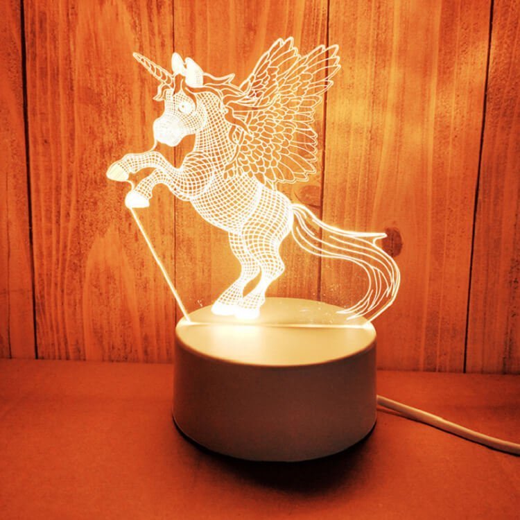 3D Night Light USB Plug-In Dimmable LED Bedroom Bedside Lamp