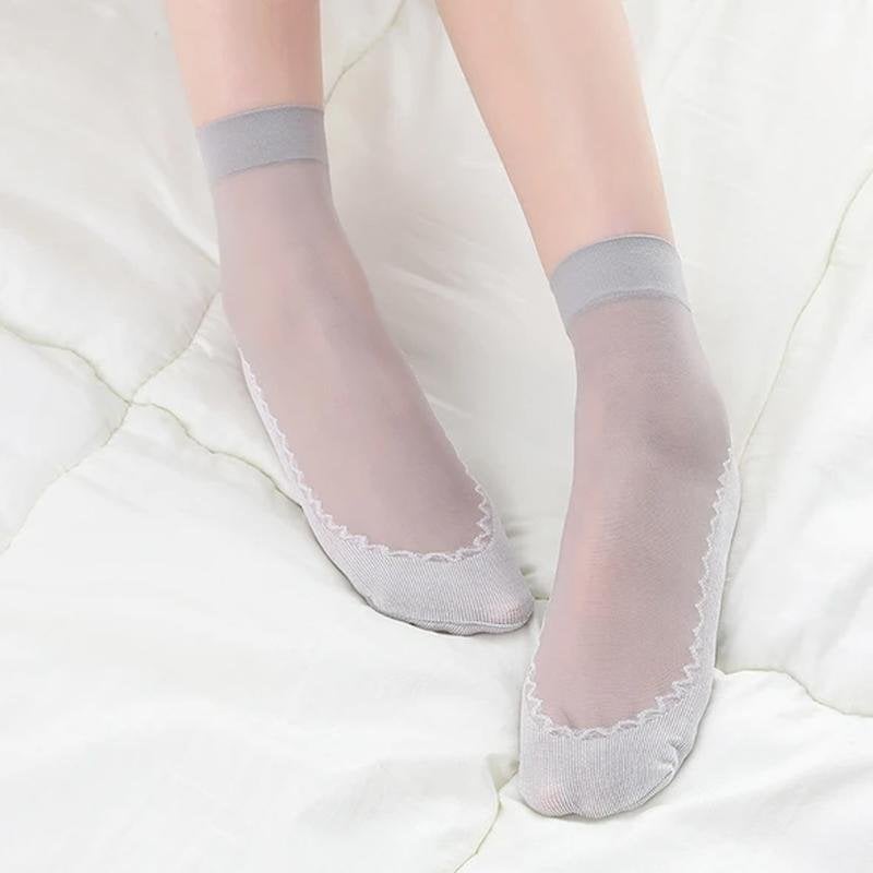 Last Day Promotion 48% OFF - Silky Anti-Slip Cotton Socks(5 pairs)BUY 2 GET 1 FREE NOW)