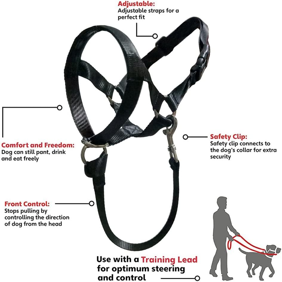 BARKLESS Soft Dog Head Collar, No Pull Training Tool for Small Medium Large Dogs on Walks, Gentle Training Collar and Control for Heavy Pullers, Includes Free Training Guide