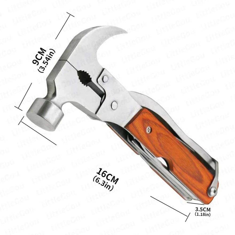 16 in 1 Multifunctional Axe Hammer Outdoor Emergency Safety Tool Saw Blade