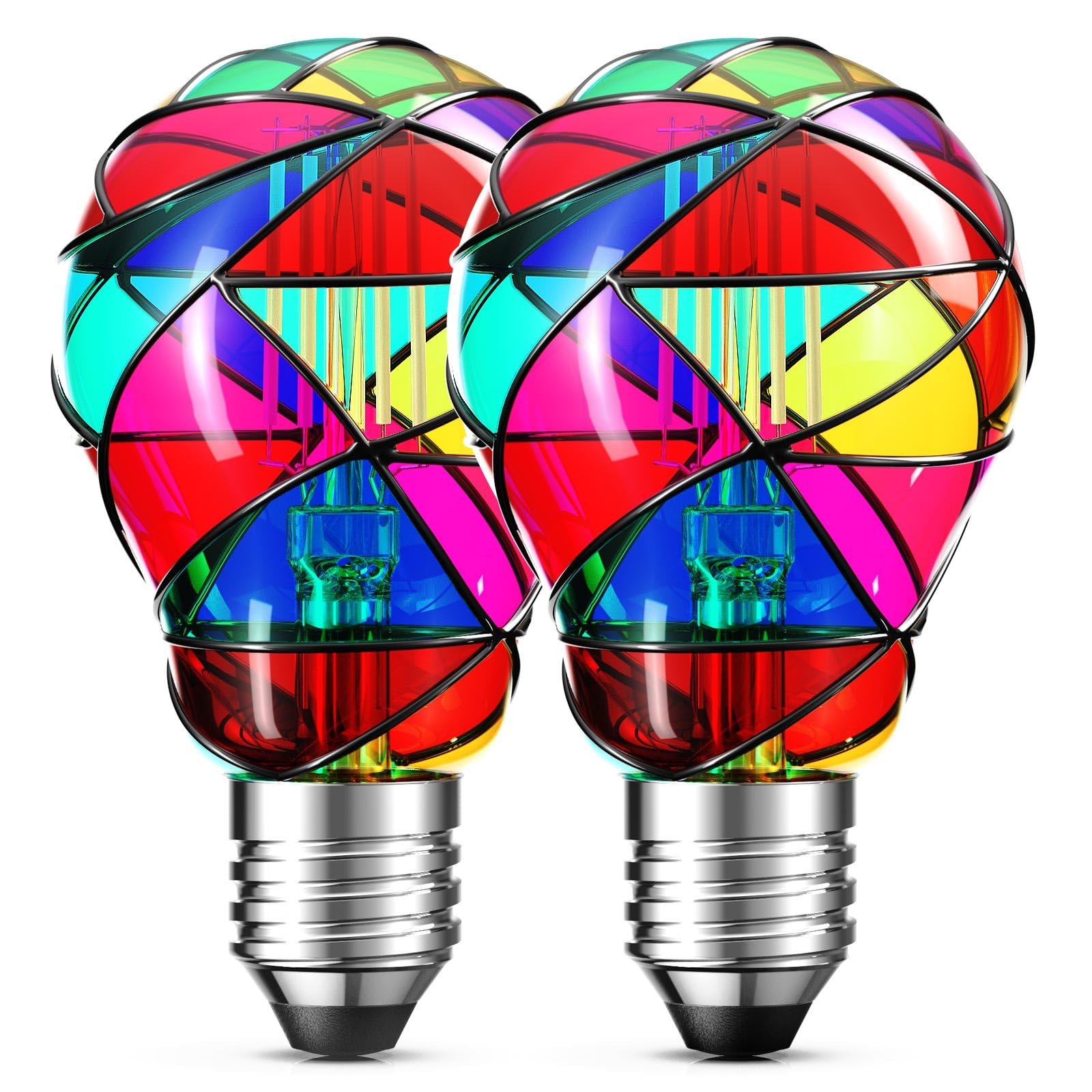 🔥Handcrafted Stained Glass LED Light Bulb – Transform Your Space with Color & Ambiance!