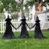 🔥Limited time offer 49%👍3 Pcs LED Halloween Black Witches with Hats Stakes,🎁Halloween Gift