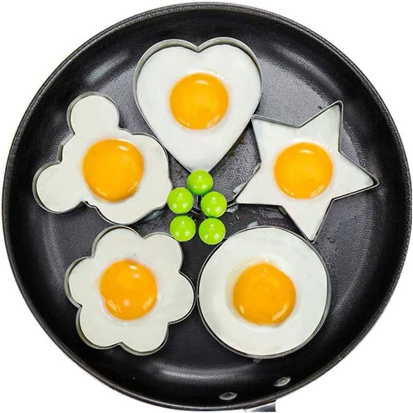 (🌲Hot Sale - 50% OFF) Fried Egg Rings Set(5pcs), Buy 2 Get Extra 10% OFF