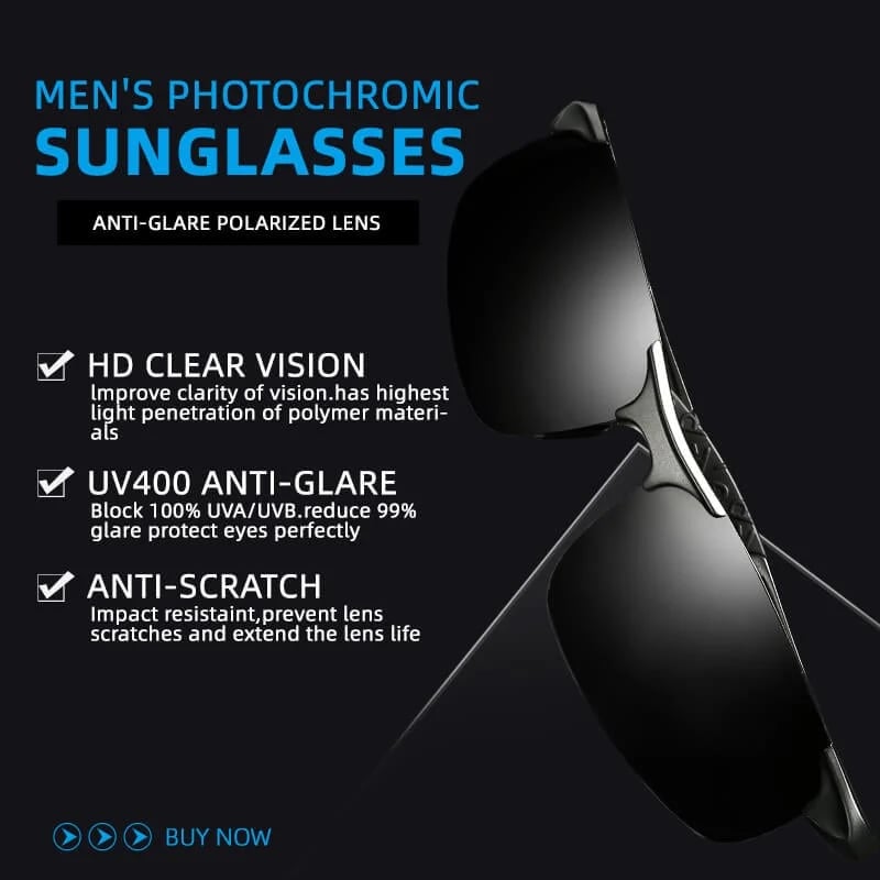 (🔥LAST DAY SALE-50% OFF🔥)2023 Coolest Men's Photochromic Sunglasses with Anti-glare Polarized Lens